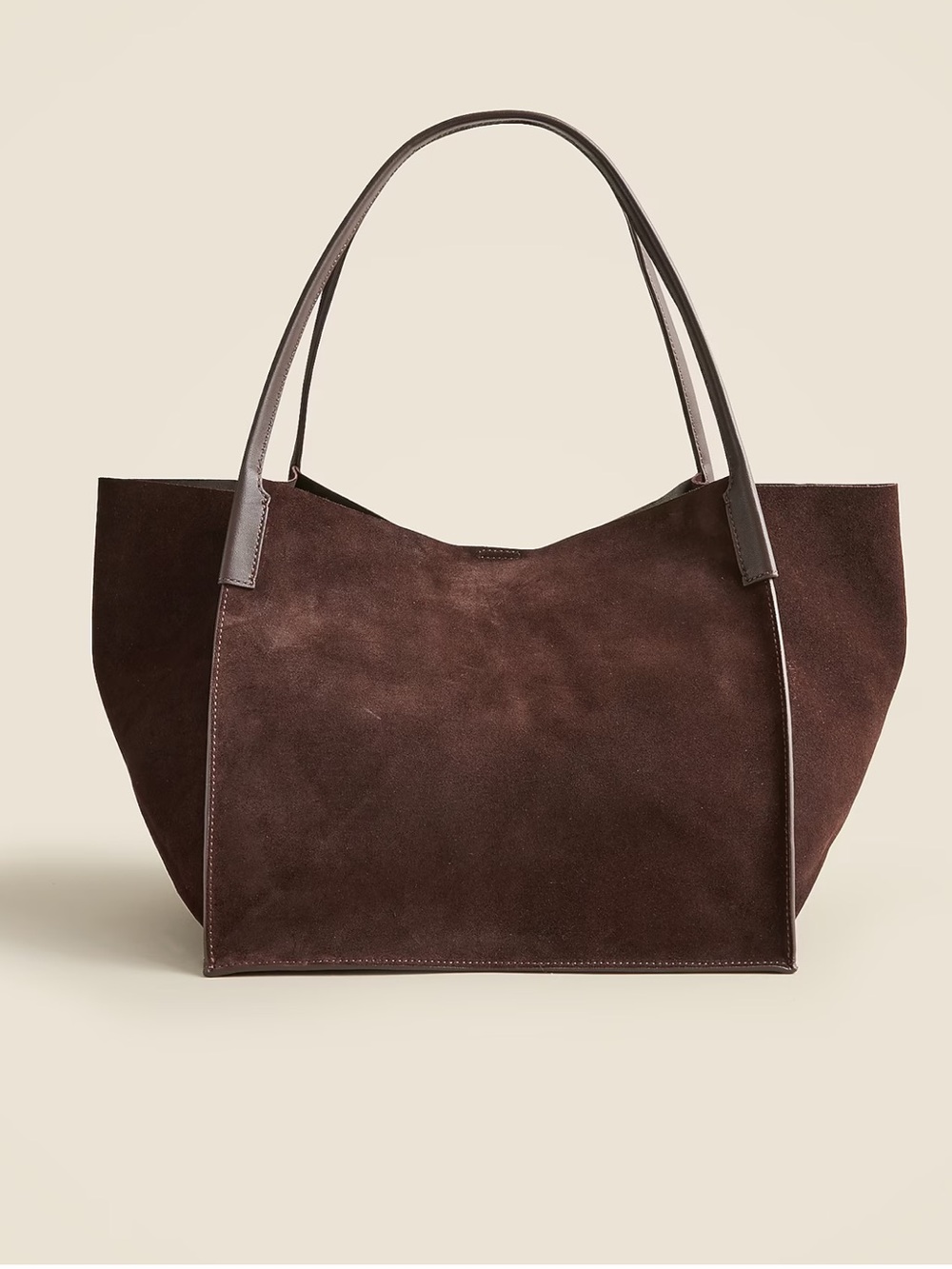 J.Crew Large Berkeley Tote bag in Chocolate Brown Suede Leather